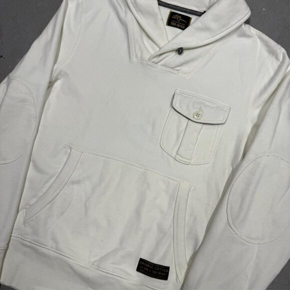 LL Bean Todd Snyder Shawl Collar Sweatshirt Organic Cotton White Small - Picture 2 of 7